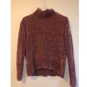 Chenille turtleneck sweater